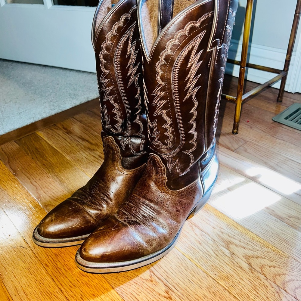 Elegant Western Brown Leather Boots